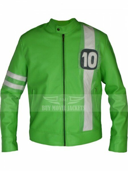 Ben 10 Alien Swarm green Leather Jacket Ben 10 Alien Swarm green Leather Jacket