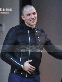 Deadpool 2016 Ed Skrein Ajax Black Leather Jacket
