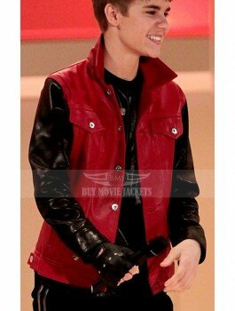 Stylish Justin Bieber Red and Black Jacket