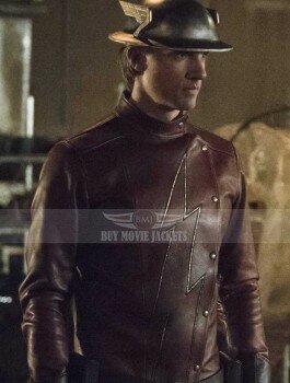 Teddy Sears The Flash Jay Garrick Red Leather Jacket