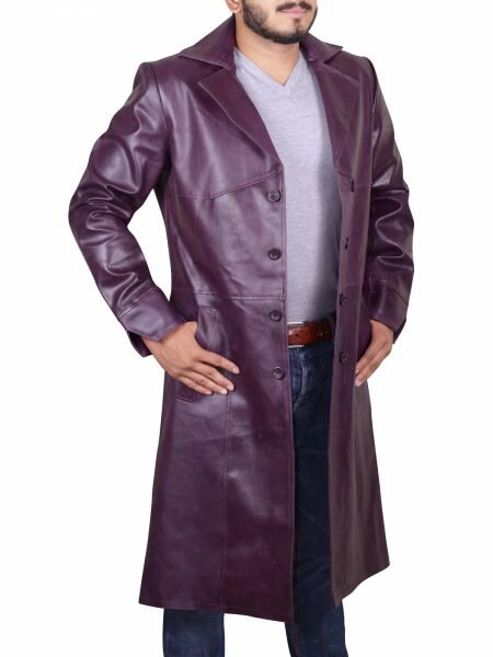 TV Series Suicide Squad Joker Leather Purple Coat 2 TV Series Suicide Squad Joker Leather Purple Coat 2
